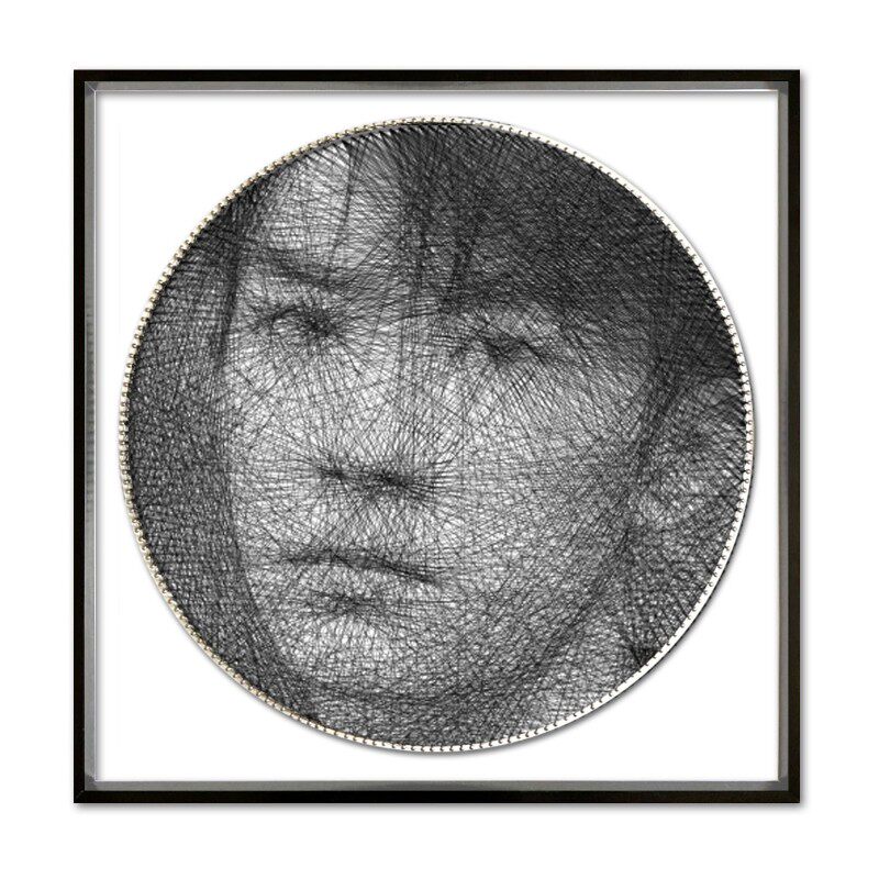 钉子绕线画DIY手工制作定制照片礼物diy线画 人像弦丝画送女生图片