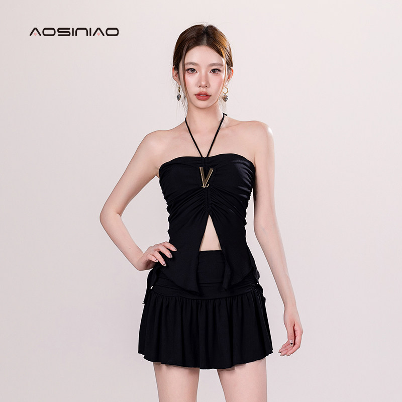 泳衣女分体202j4新款海边度假三件套微胖女孩遮肚显瘦保守纯欲泳