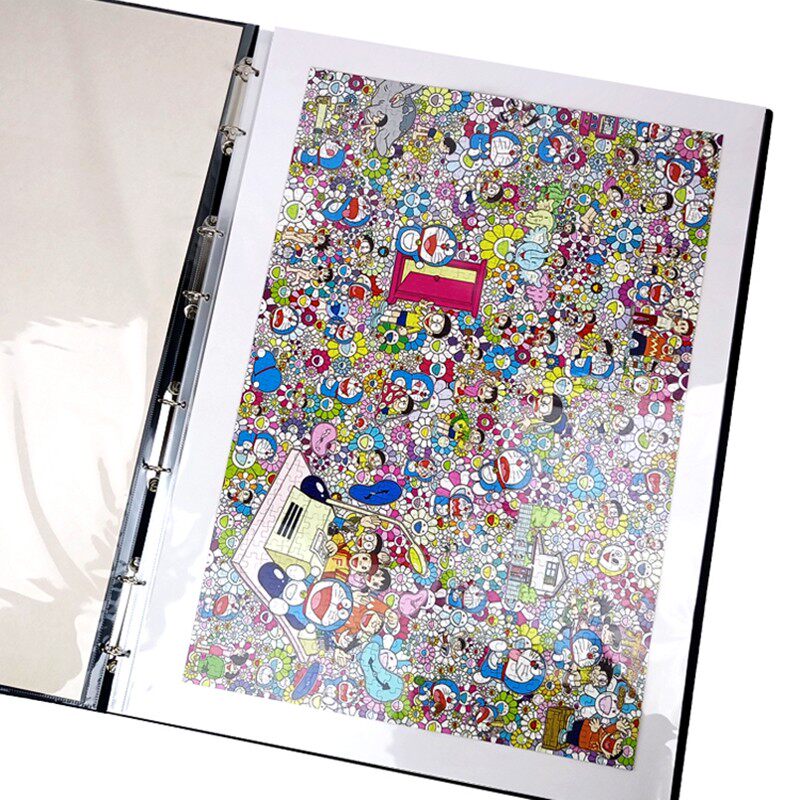 A1加大文件夹大容量多层画夹1500片拼图二开体育海报册透明插页袋