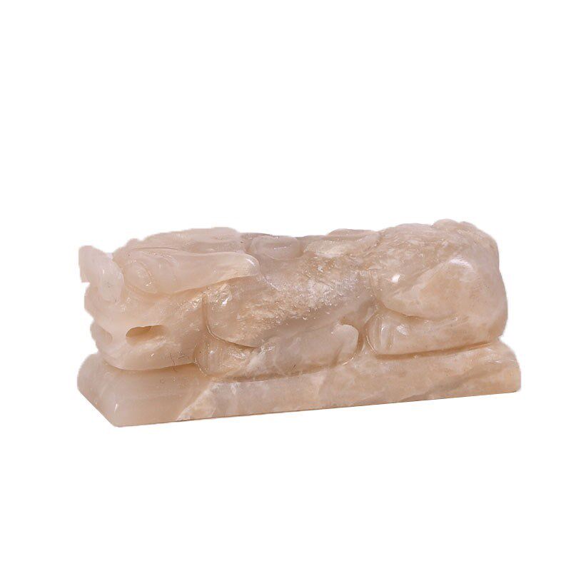 巴林冻石冻貔貅钮扁章笔架 手工篆刻成品章定制石料1.6x4.0x1.5cm
