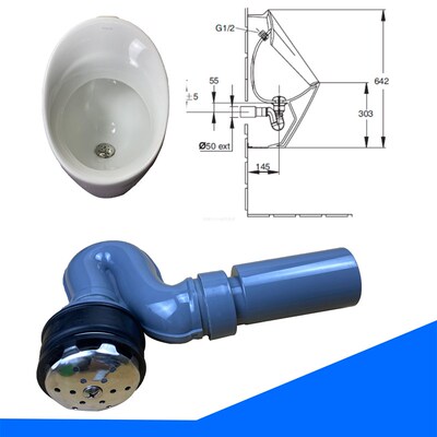 适配KL陶瓷小便器密封墙排下水管18645D/16320/16321专用件排水管