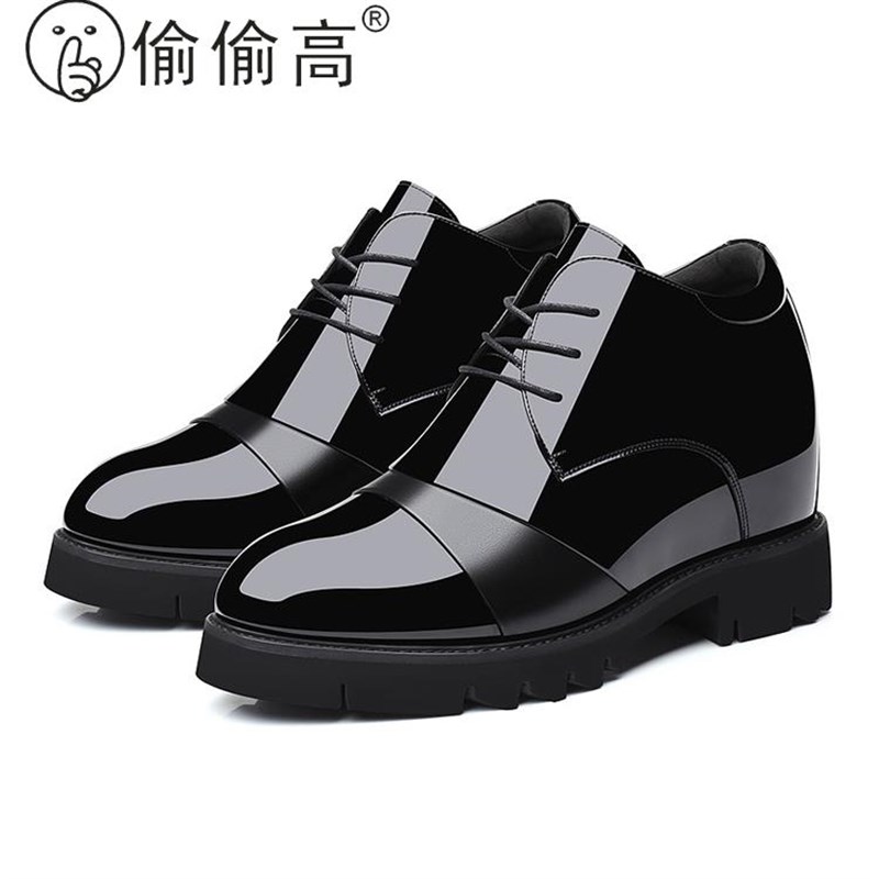 男士内增高鞋男鞋12cm商务正装皮鞋12厘米公分爆款特高漆皮高跟