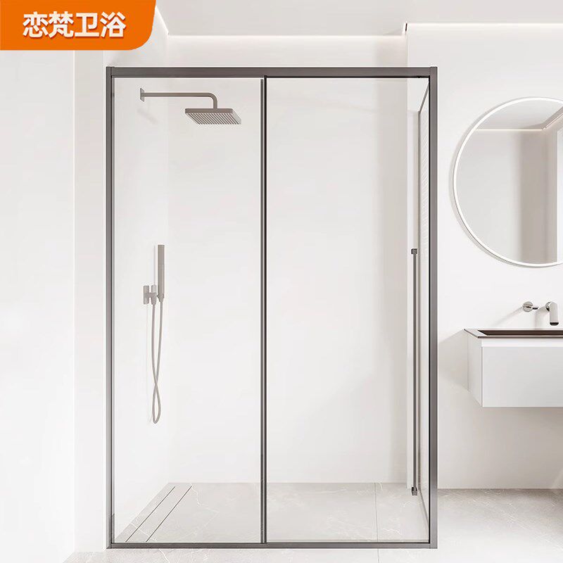 简易淋浴房定制方形钢化玻璃玻璃隔断浴室L型移门U型整体淋浴间