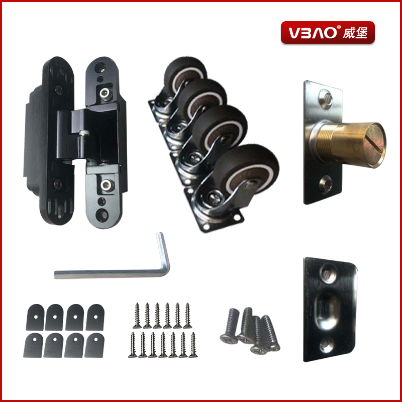 隐形门隐藏式柜门橱柜书房密室柜旋转柜子铰链推拉门五金铰链配件