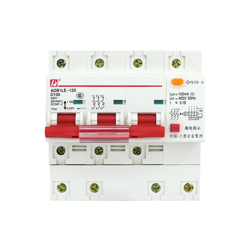 D牌380V漏电断路器DZ47LE 125 3P+N 100A一体型开关保护器总开关