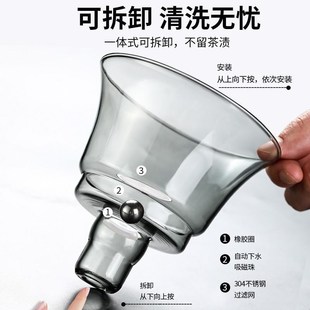 2024新款 耐热玻璃茶具套装 家用磁吸泡茶壶功夫懒人泡茶神器