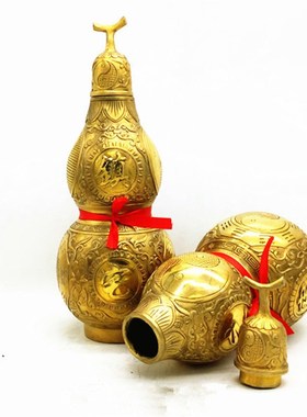 包邮纯铜葫芦开盖开口葫芦家居饰品摆件家用礼品铜葫芦