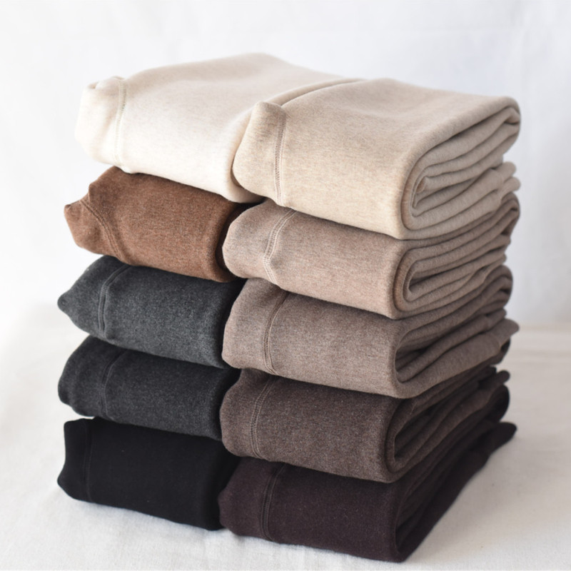 日系加厚加绒打底裤燕麦米白色连裤袜晚晚风奶咖啡打底秋冬外穿女