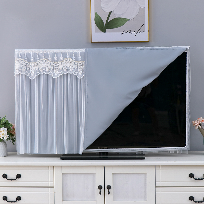 液晶电视机防尘罩套盖布开机不取蕾丝电视套65寸75寸挂式简约现代