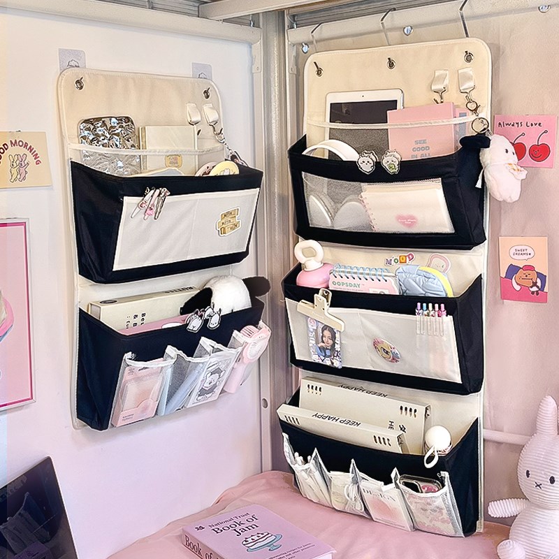 多层布艺收纳挂袋大容量可折叠宿舍床头衣柜杂物文具悬挂式置物架