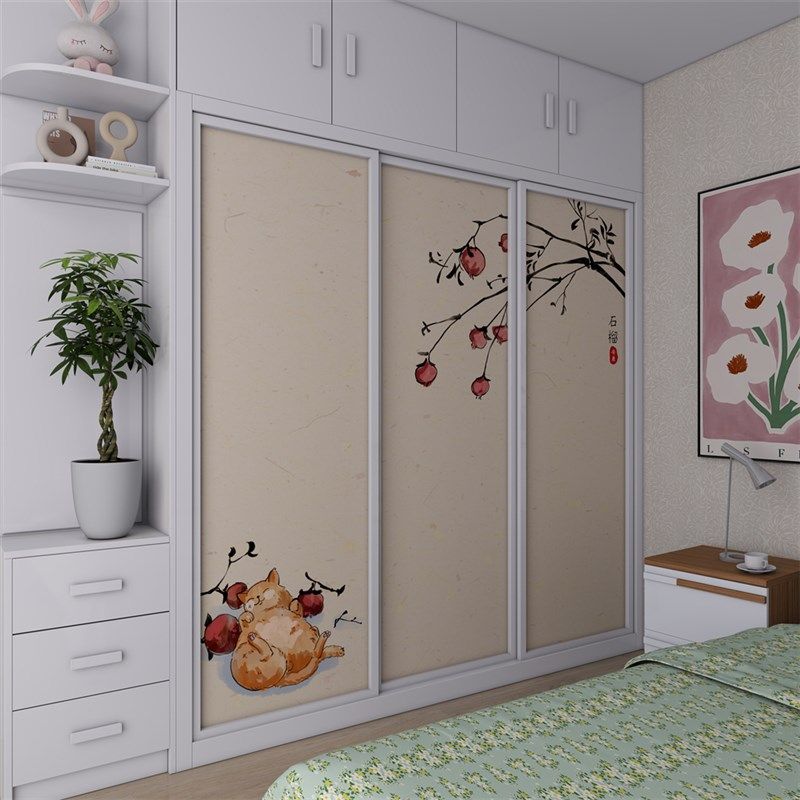 衣柜门贴纸自粘木门推拉门玻璃门装饰贴画背景墙玄关儿童房墙纸壁,家居饰品,软装墙贴,淘宝优惠券,粉丝福利购,淘宝优惠卷