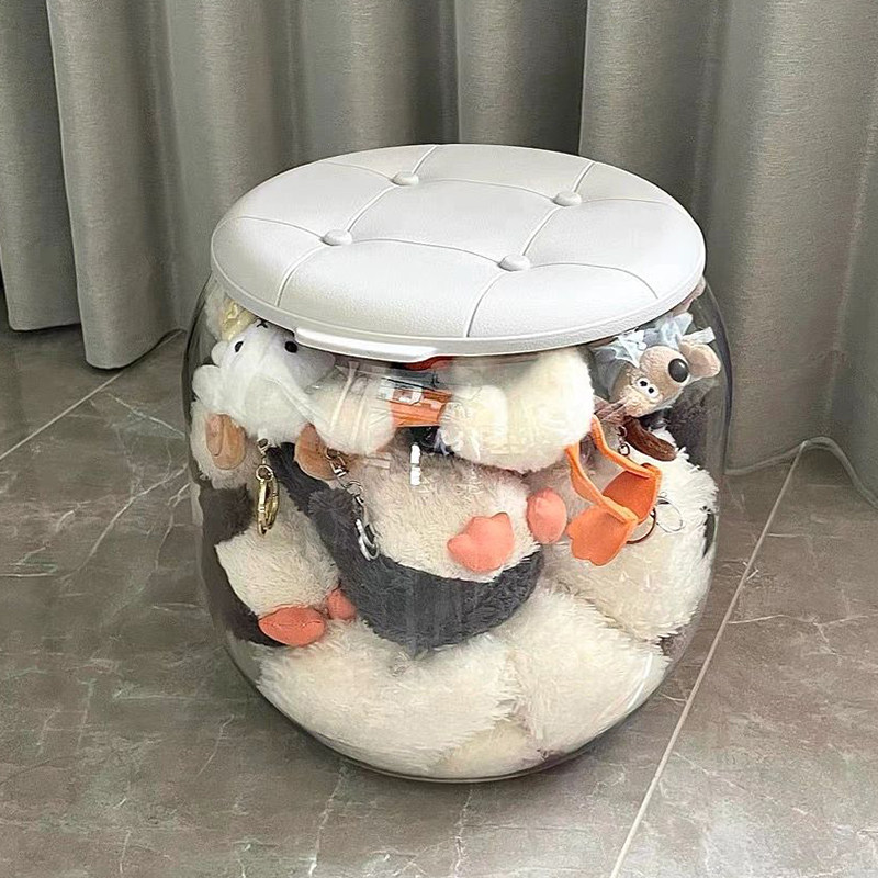 玩具收纳凳e儿童宝宝收纳箱多功能可坐椅子实用娃娃玩偶储物凳透