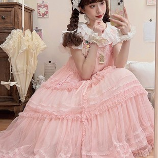 现货 林间秘境g1团黑色绿色粉色夏季多层纱纱裙Lolita华丽尾款