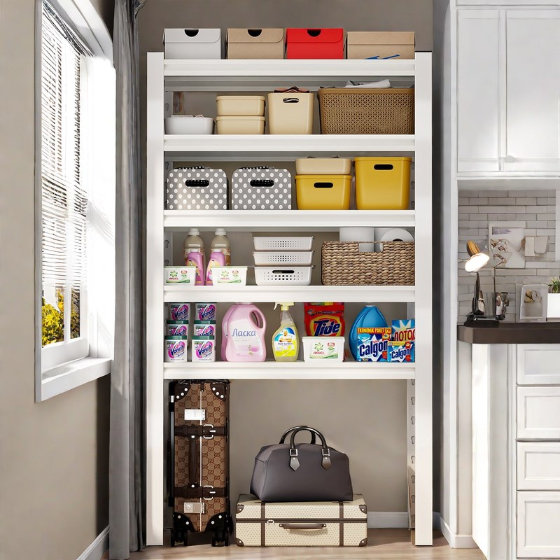 家用下空式置物架货架行李箱收纳架多层落地地下室仓库储藏室架子