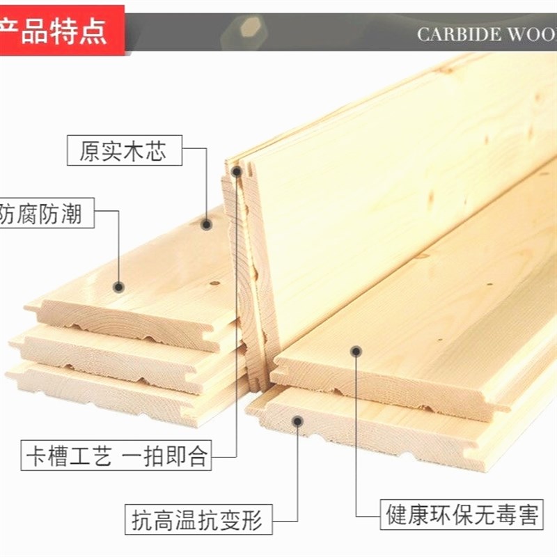 实木免漆桑拿板松木扣板吊顶环保墙板全屋内墙定制阳台装修材料