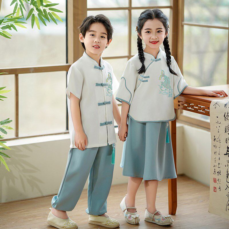 夏季民国合唱毕业典礼国学拍照服男女孩幼儿园表演服班服中国风