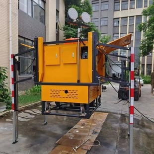 行走轮排水方舱汽油机抽水机自装卸水泵方舱支腿升降照明灯一体机