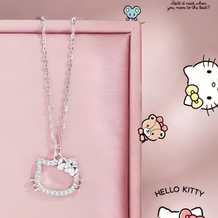 925纯银Hellokitty凯蒂猫项链女ins甜美锁骨链女友闺蜜生日礼物