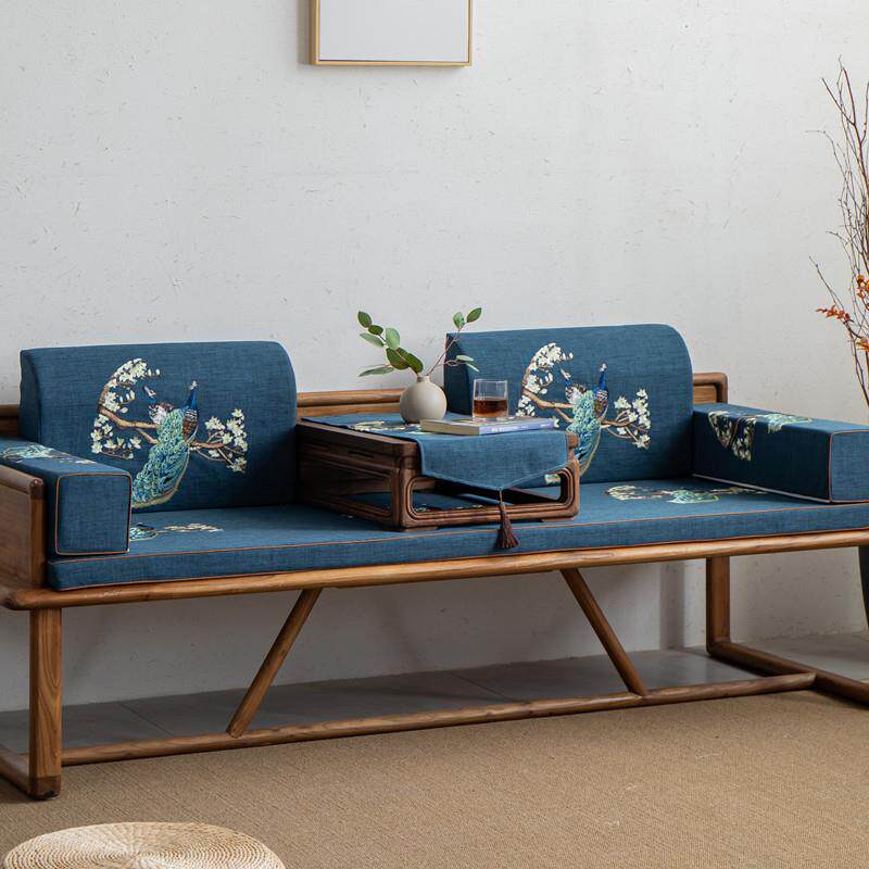 中式红木沙发坐垫实木家俱垫子新中式沙发垫海绵套罩罗汉床垫定制