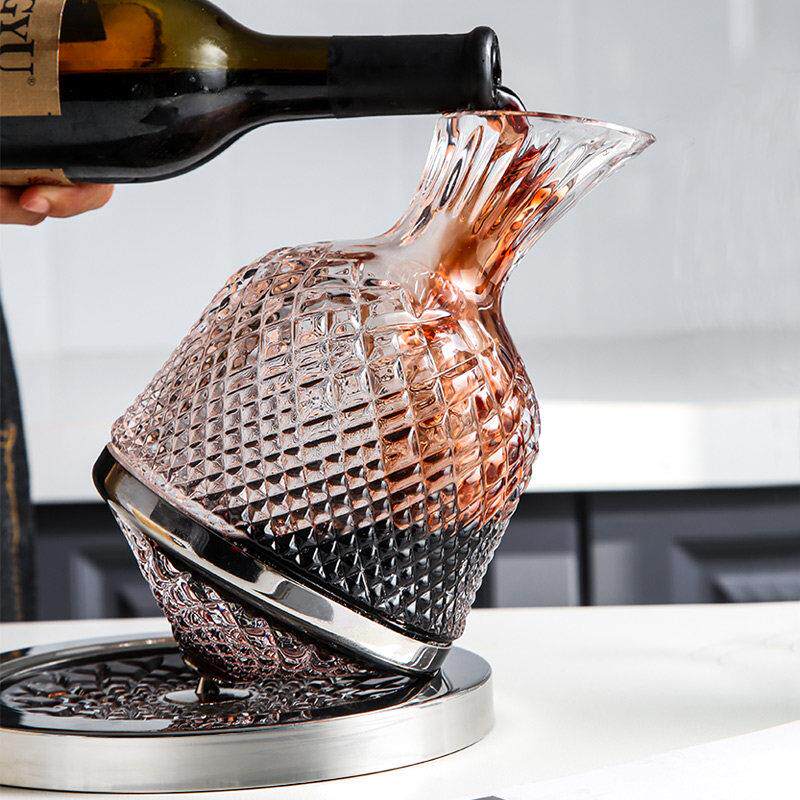 轻奢高级感水晶玻璃红酒醒酒器家用旋转分酒壶葡萄酒杯子礼盒套装