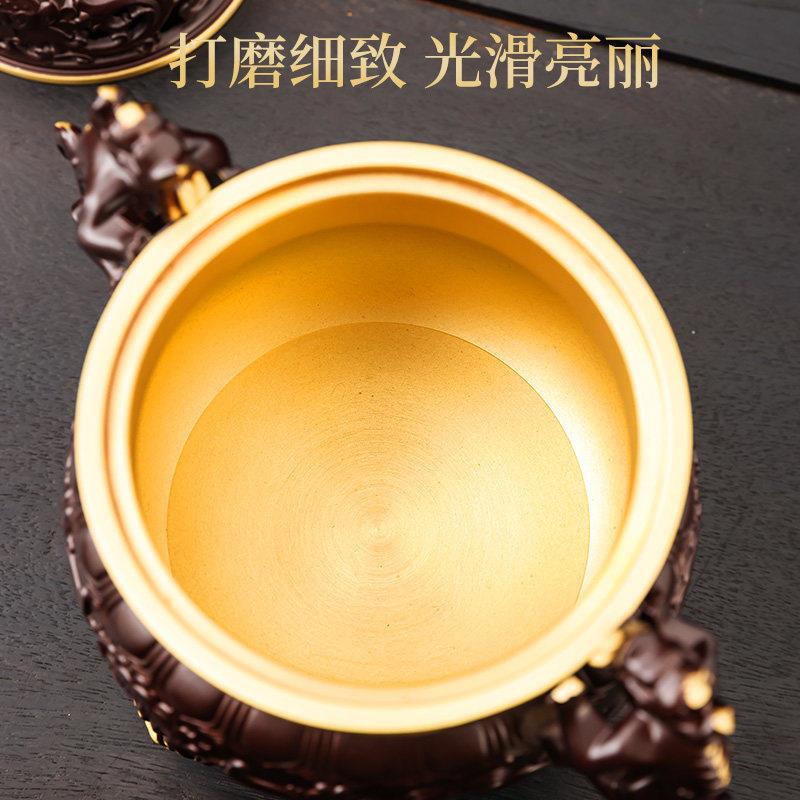 摆黄铜狻猊香鼎貅大明宣德ZY-天禄炉三薰足鼎香炉家用室内彷古貔