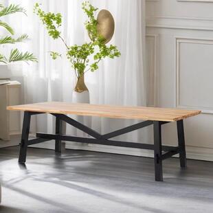 北欧原木全实木餐桌长方形家用客厅大桌子长条桌书桌学习桌工作台