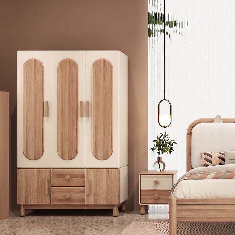 ABC龙猫实木儿童牀童趣风格牀软包可拆卸单人牀进口木材实木牀