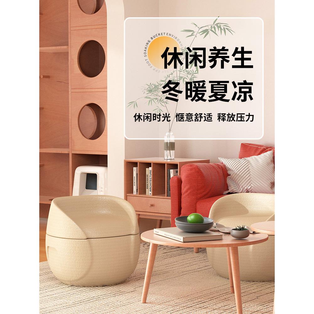 EpAOT便p功能小沙发保温足浴桶家用功能多足浴携足浴凳收纳多盒
