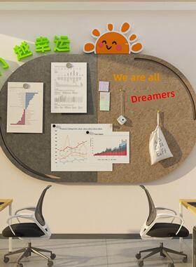 毛贴纸公告板员工风格照毡片荣誉展示板23916努办公面室墙文装饰