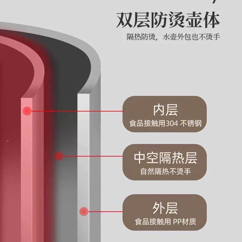 泊不为锈钢烧水壶362 08.L开水壶 酒店宾馆民宿动断电公寓电热自