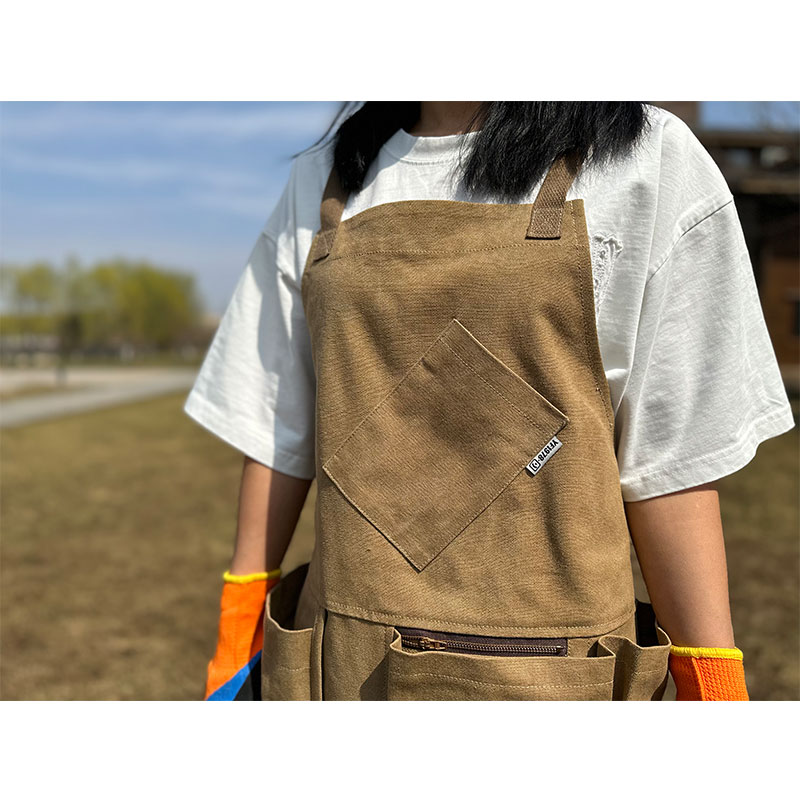 帆布围裙定制logo印字奶茶店花店咖啡烫染师餐饮防污工作服女