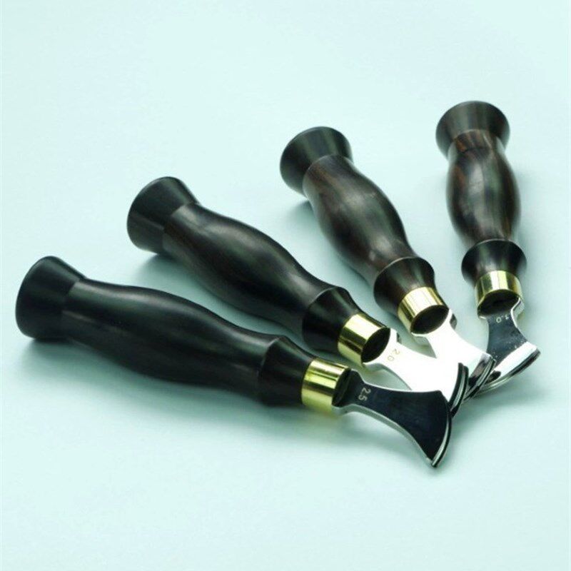 精品檀木不锈钢扇形皮革边线器压边器浅槽压槽起鼓器diy手工工具