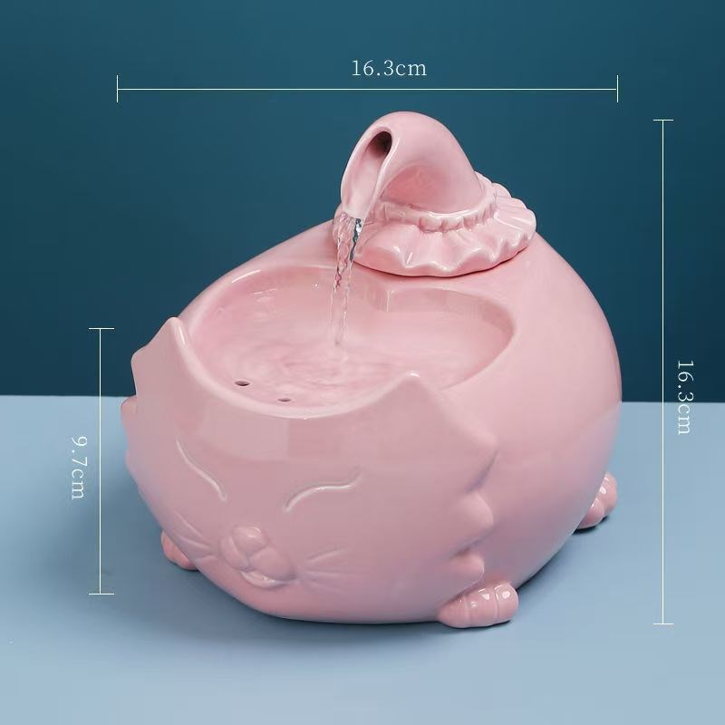 猫咪饮水机宠物陶瓷自动循环喂水碗盆狗不插电流动活水喷泉喝水器