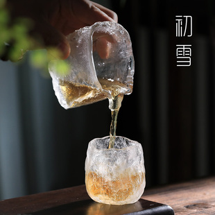 琉璃茶杯冰冻烧功夫茶主人杯单杯茶具个人酒杯玻璃小杯子 日式