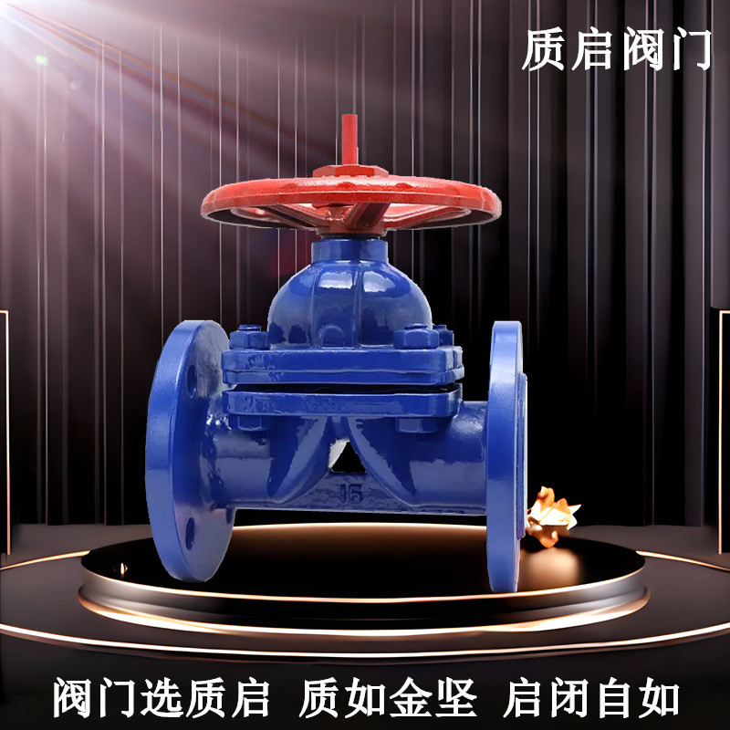 G41F46-16C泉州质启隔膜阀耐腐衬四氟手动铸钢法兰衬氟隔膜阀DN80