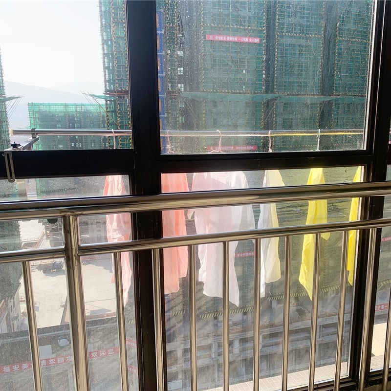 不锈钢窗户免打孔晾衣架阳台晾衣晒被神器防盗窗护栏窗外晾衣架