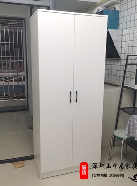 深圳 美观环保白色实木质板式两开门衣柜 8F0*50*190cm 条纹色衣