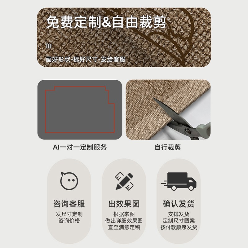 进门地垫2024新款入户可擦免洗门垫高级感可裁剪脚垫大门口玄关垫