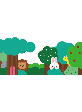 幼儿园森系环创设主题文化墙面装饰成品踢脚腰线贴纸环境布置材料