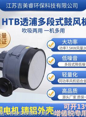 HTB100-505透浦式中压风机4KW燃烧增压助燃吹风输送多段式鼓风机