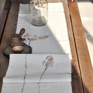 禅意现代简约ins茶几巾茶席盖布高档棉麻 餐桌旗轻奢华北欧新中式