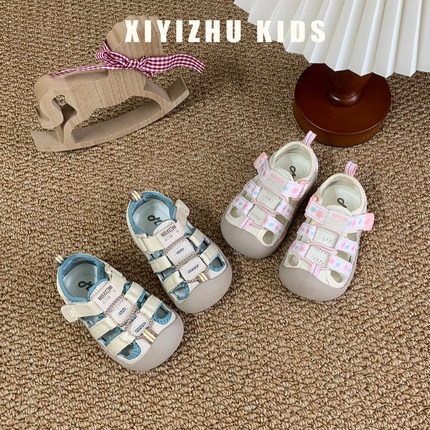 宝宝夏季软底学步鞋女童镂空运动鞋男宝宝包头防滑凉鞋休闲户外鞋
