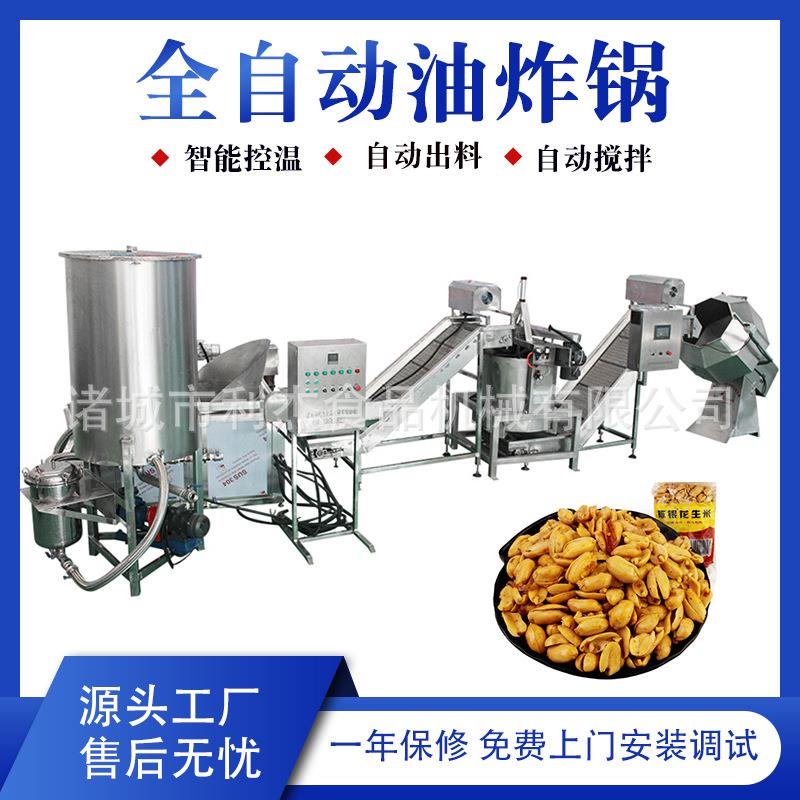 供应麻辣青豆油炸机自动控温搅拌蚕豆油炸设备酒鬼花生米油炸锅