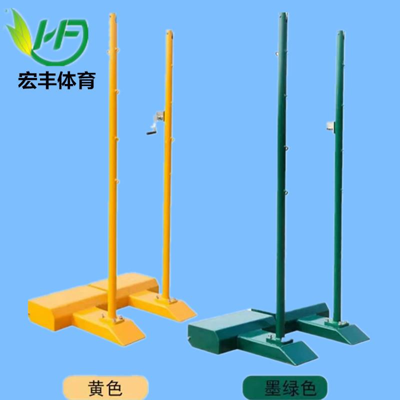 户外铸铁羽毛球架移动式网柱标准羽毛球柱学校比赛羽毛球网柱网架