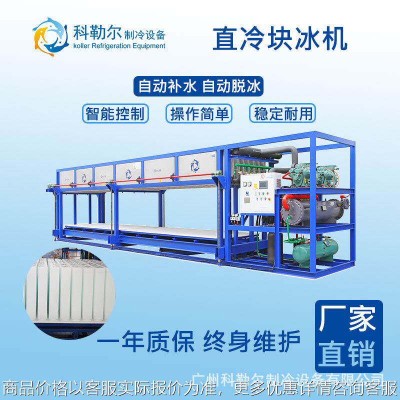 水产海鲜保鲜蔬菜保鲜冰块制冰机日产量10吨制冰设备直冷块冰机