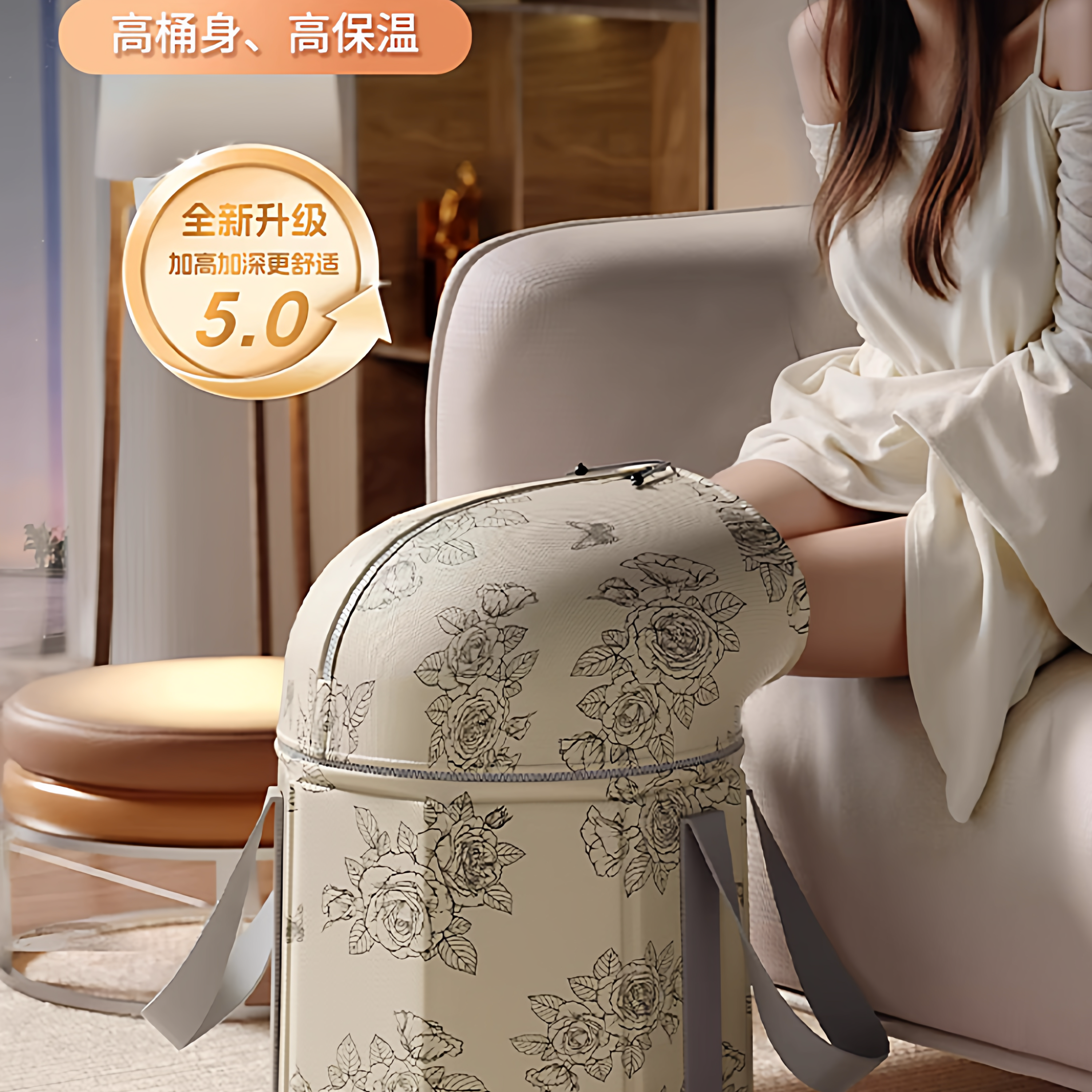 可折叠泡脚袋深桶过小腿家用