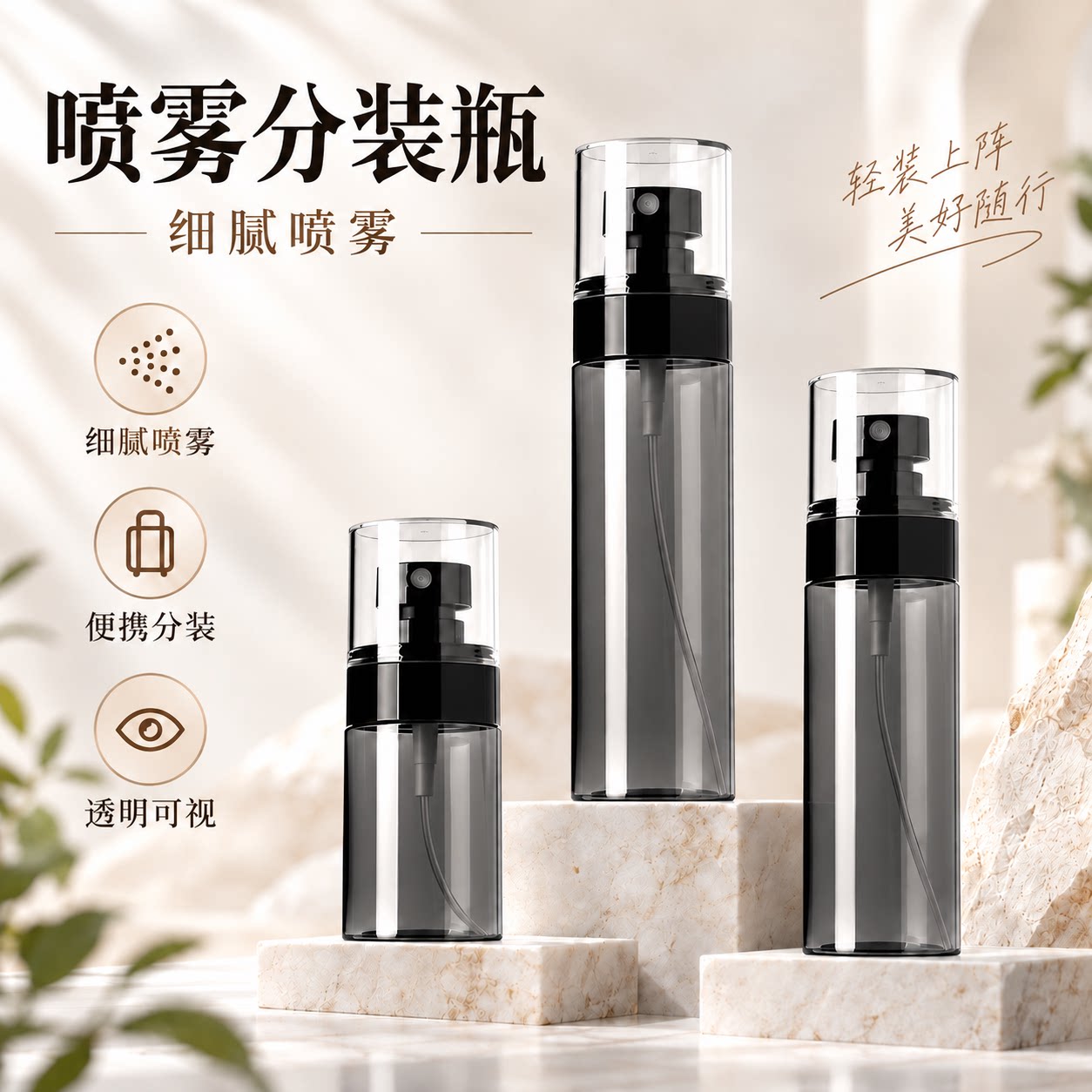 喷雾瓶塑料小型酒精喷壶消毒旅行便携分装瓶面部化妆补水细雾喷瓶