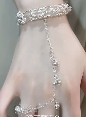 「靡靡之音」新中式镂空手镯铃铛链条戒指2024新款高级感轻奢指环