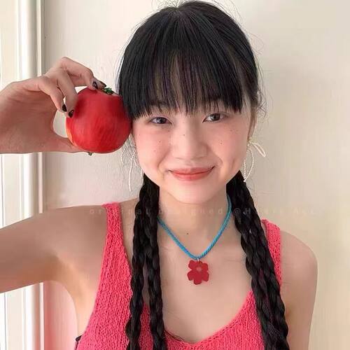 夏季博主同款多巴胺小红花锁骨链