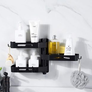 免打孔旋转置物架卫生间浴室吹风机架洗手间洗漱台厨房厕所收纳架